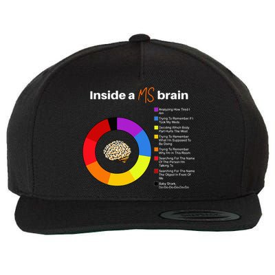 Inside A Ms Brain Multiple Sclerosis Awareness Chart Wool Snapback Cap