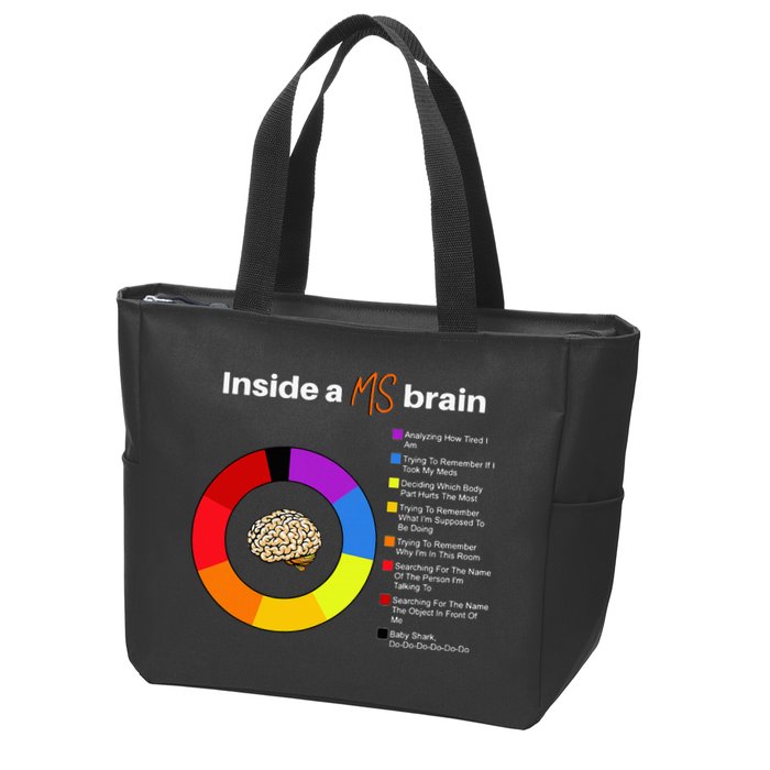 Inside A Ms Brain Multiple Sclerosis Awareness Chart Zip Tote Bag