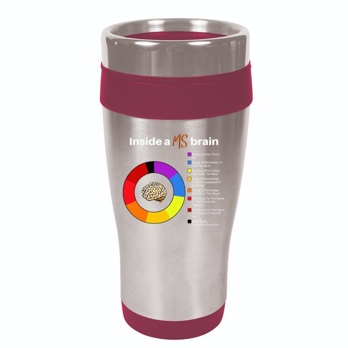 Inside A Ms Brain Multiple Sclerosis Awareness Chart 16oz Travel Tumbler