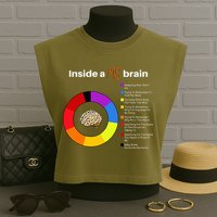 Inside A Ms Brain Multiple Sclerosis Awareness Chart Garment-Dyed Women's Muscle Tee