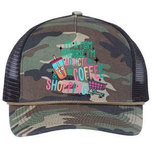 Im A Mom Of Course Im Addicted To Coffee Retro Rope Trucker Hat Cap