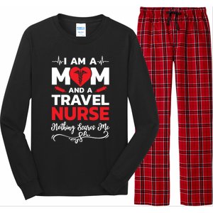 Im A Mom And A Travel Nurse Nothing Scares Me Meaningful Gift Long Sleeve Pajama Set