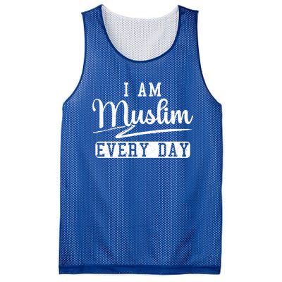 I Am Muslim Every Day Islam Quran Mosque Ramadan Religion Meaningful Gift Mesh Reversible Basketball Jersey Tank