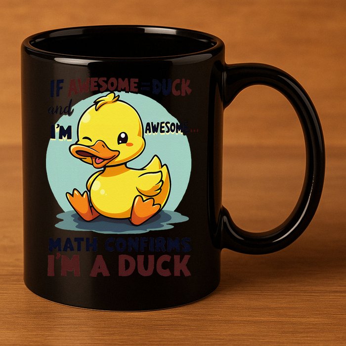 IM Awesome Math Confirms IM A Duck Funny Cute Duck Humor 11oz C Handle Ceramic Mug