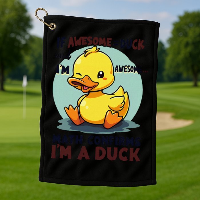 IM Awesome Math Confirms IM A Duck Funny Cute Duck Humor Golf Towel