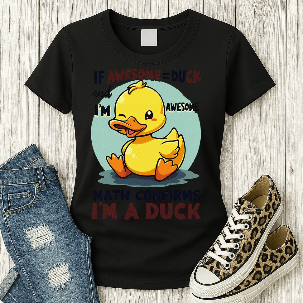 IM Awesome Math Confirms IM A Duck Funny Cute Duck Humor Womens T-Shirt