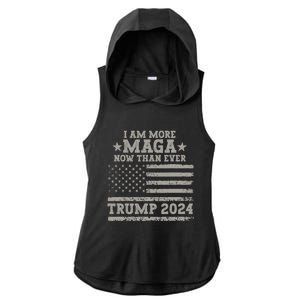 I Am More Maga Now Than Ever Trump 2024 Ladies PosiCharge Tri-Blend Wicking Draft Hoodie Tank