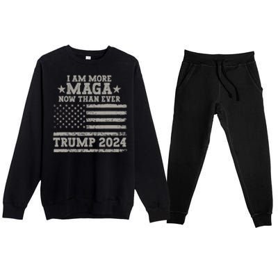 I Am More Maga Now Than Ever Trump 2024 Premium Crewneck Sweatsuit Set