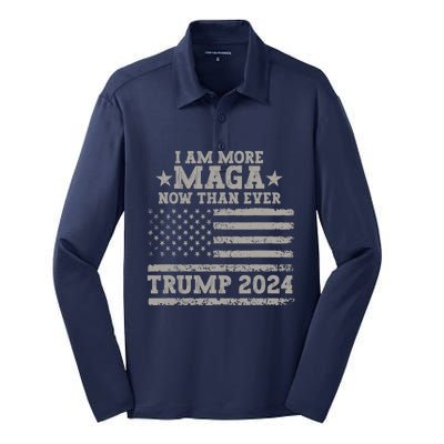 I Am More Maga Now Than Ever Trump 2024 Silk Touch Performance Long Sleeve Polo