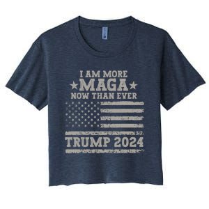 I Am More Maga Now Than Ever Trump 2024 Women's Crop Top Tee