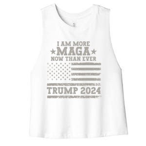 I Am More Maga Now Than Ever Trump 2024 Women's Racerback Cropped Tank