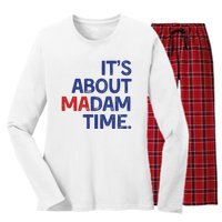 ItS About Madam Time Women's Long Sleeve Flannel Pajama Set 