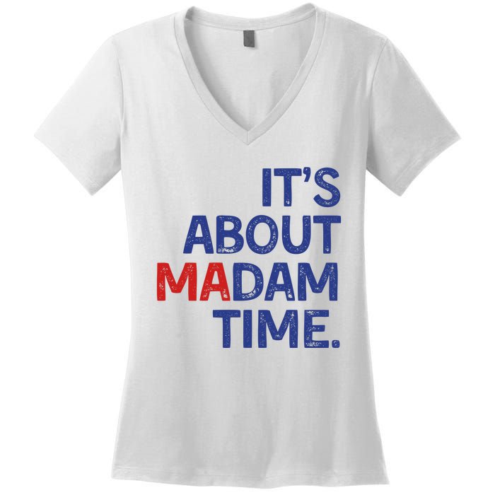 ItS About Madam Time Women's V-Neck T-Shirt