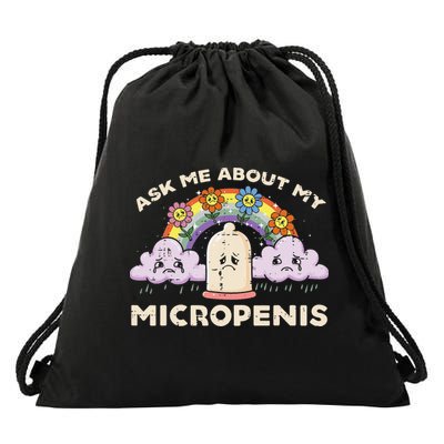 Inappropriate Ask Me About My Micro Funny Humor Joke Gag Gift Drawstring Bag