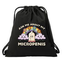 Inappropriate Ask Me About My Micro Funny Humor Joke Gag Gift Drawstring Bag