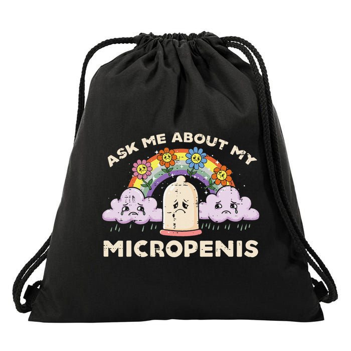 Inappropriate Ask Me About My Micro Funny Humor Joke Gag Gift Drawstring Bag
