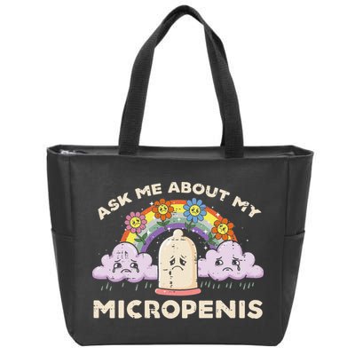Inappropriate Ask Me About My Micro Funny Humor Joke Gag Gift Zip Tote Bag