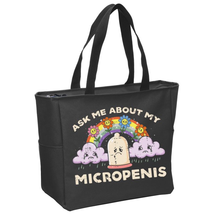 Inappropriate Ask Me About My Micro Funny Humor Joke Gag Gift Zip Tote Bag