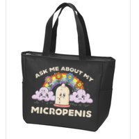 Inappropriate Ask Me About My Micro Funny Humor Joke Gag Gift Zip Tote Bag