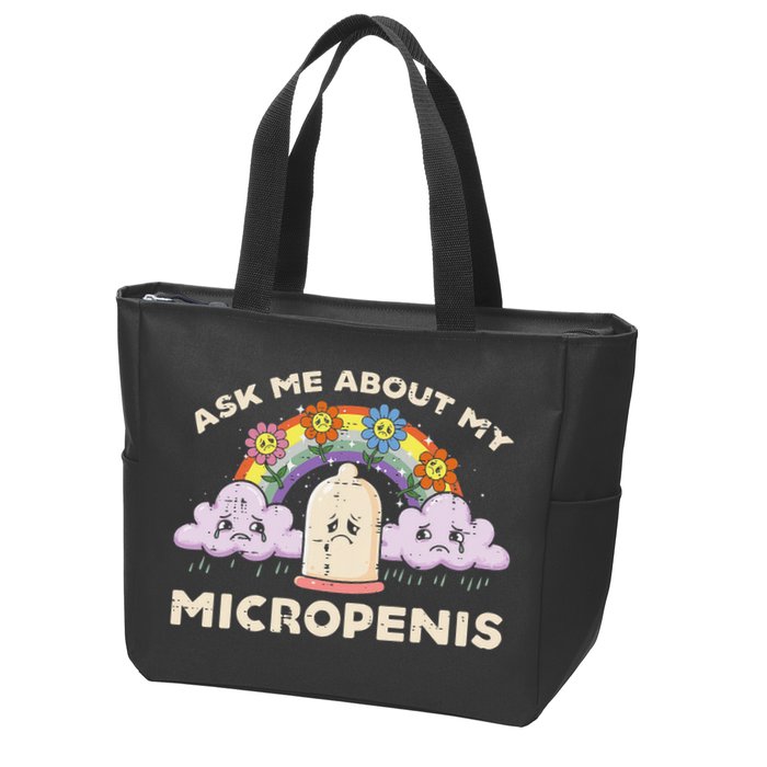Inappropriate Ask Me About My Micro Funny Humor Joke Gag Gift Zip Tote Bag