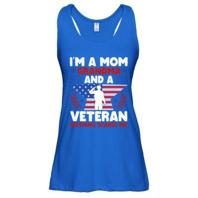 IM A Mom Grandma And A Veteran Nothing Scares Me Gift Ladies Essential Flowy Tank