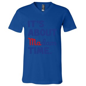 ItS About Madam Time Madam Kamala Harris 2024 Election Funny Gift V-Neck T-Shirt