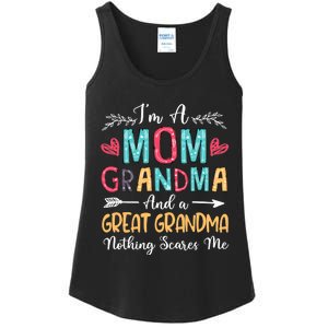 I'm A Mom Grandma And A Great Grandma Nothing Scares Me Ladies Essential Tank