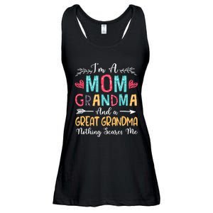 I'm A Mom Grandma And A Great Grandma Nothing Scares Me Ladies Essential Flowy Tank