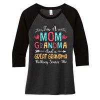 I'm A Mom Grandma And A Great Grandma Nothing Scares Me Women's Tri-Blend 3/4-Sleeve Raglan Shirt