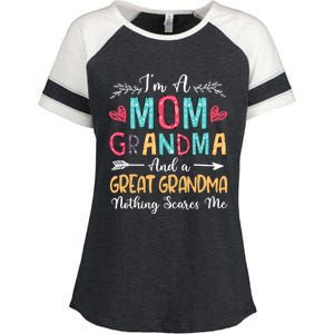 I'm A Mom Grandma And A Great Grandma Nothing Scares Me Enza Ladies Jersey Colorblock Tee