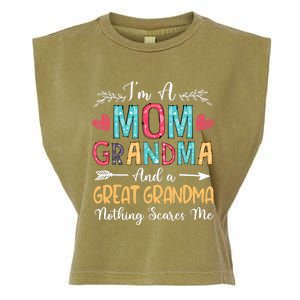 I'm A Mom Grandma And A Great Grandma Nothing Scares Me Garment-Dyed Women's Muscle Tee