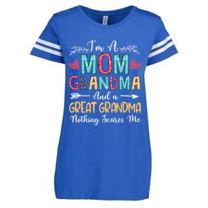 I'm A Mom Grandma And A Great Grandma Nothing Scares Me Enza Ladies Jersey Football T-Shirt