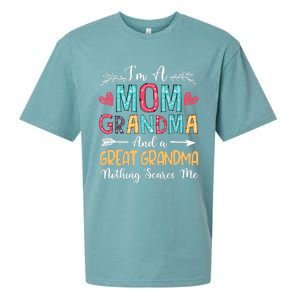 I'm A Mom Grandma And A Great Grandma Nothing Scares Me Sueded Cloud Jersey T-Shirt