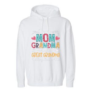 I'm A Mom Grandma And A Great Grandma Nothing Scares Me Garment-Dyed Fleece Hoodie