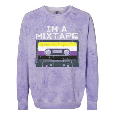 Im A Mixtape Cassette Lgbtq Flag Genderqueer Colorblast Crewneck Sweatshirt