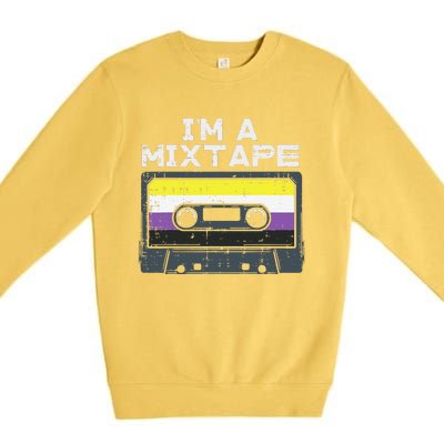 Im A Mixtape Cassette Lgbtq Flag Genderqueer Premium Crewneck Sweatshirt