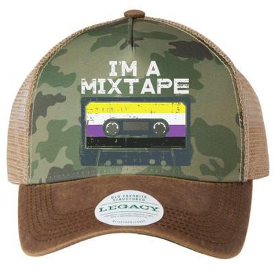 Im A Mixtape Cassette Lgbtq Flag Genderqueer Legacy Tie Dye Trucker Hat