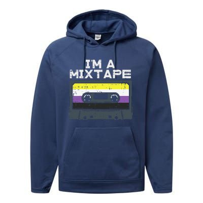 Im A Mixtape Cassette Lgbtq Flag Genderqueer Performance Fleece Hoodie