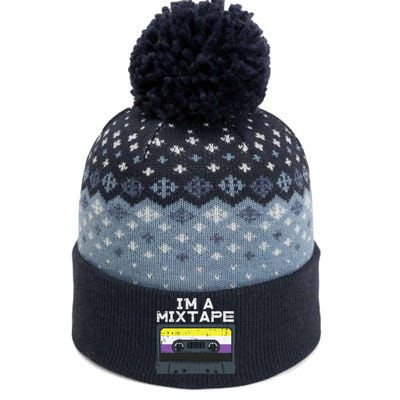 Im A Mixtape Cassette Lgbtq Flag Genderqueer The Baniff Cuffed Pom Beanie