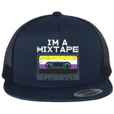 Im A Mixtape Cassette Lgbtq Flag Genderqueer Flat Bill Trucker Hat