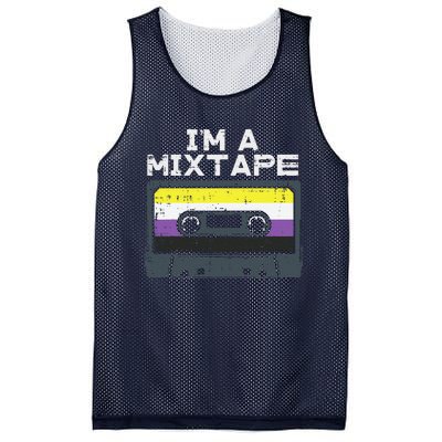 Im A Mixtape Cassette Lgbtq Flag Genderqueer Mesh Reversible Basketball Jersey Tank