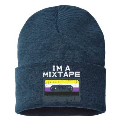 Im A Mixtape Cassette Lgbtq Flag Genderqueer Sustainable Knit Beanie