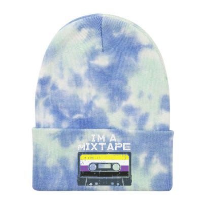 Im A Mixtape Cassette Lgbtq Flag Genderqueer Tie Dye 12in Knit Beanie