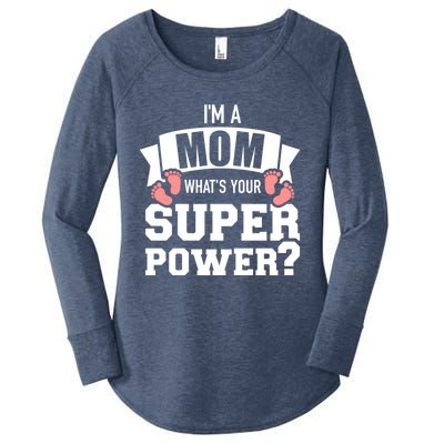 I'm A Mom What's Your Superpower Cool Gift Women's Perfect Tri Tunic Long Sleeve Shirt