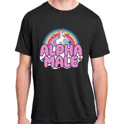 Ironic Alpha Male Unicorn Rainbow Funny Unisex Bella Adult ChromaSoft Performance T-Shirt