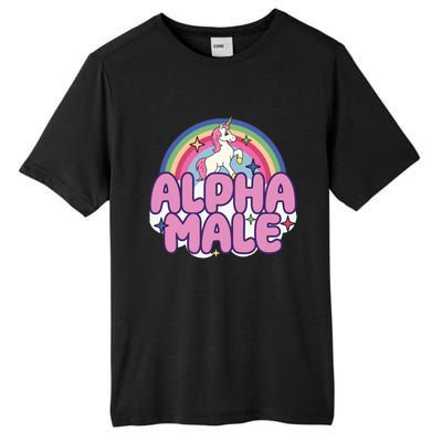 Ironic Alpha Male Unicorn Rainbow Funny Unisex Bella Tall Fusion ChromaSoft Performance T-Shirt