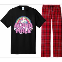 Ironic Alpha Male Unicorn Rainbow Funny Unisex Bella Pajama Set