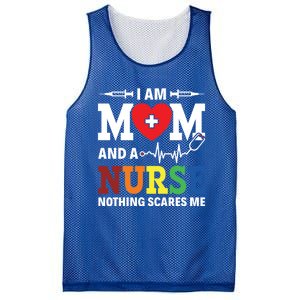 I Am Mom And Nurse Nothing Scares Me Nurse Day Appreciation Gift Mesh Reversible Basketball Jersey Tank