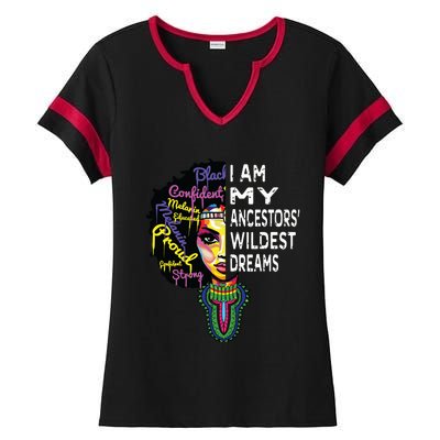 I Am My Ancestors Wildest Dreams Black History Month Ladies Halftime Notch Neck Tee