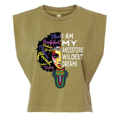 I Am My Ancestors Wildest Dreams Black History Month Garment-Dyed Women's Muscle Tee